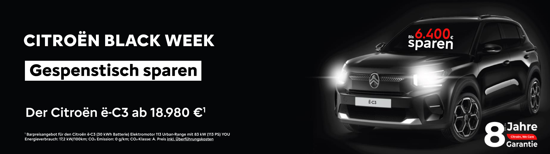 Sektionsbild Angebot Black Week Citroën ë-C3 Autohaus Kuhn