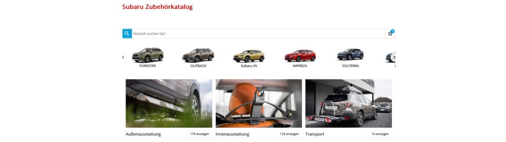 Subaru Online-Zubehörkatalog Autohaus Kuhn